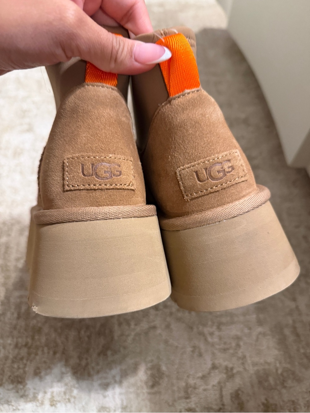 UGG Platform Mini Dipper Boots in Brown Suede - Picture 5 of 7
